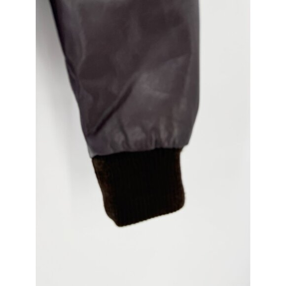 Members Only Men's Chocolate Brown Leather Bomber Jacket 42 - Picture 5 of 16